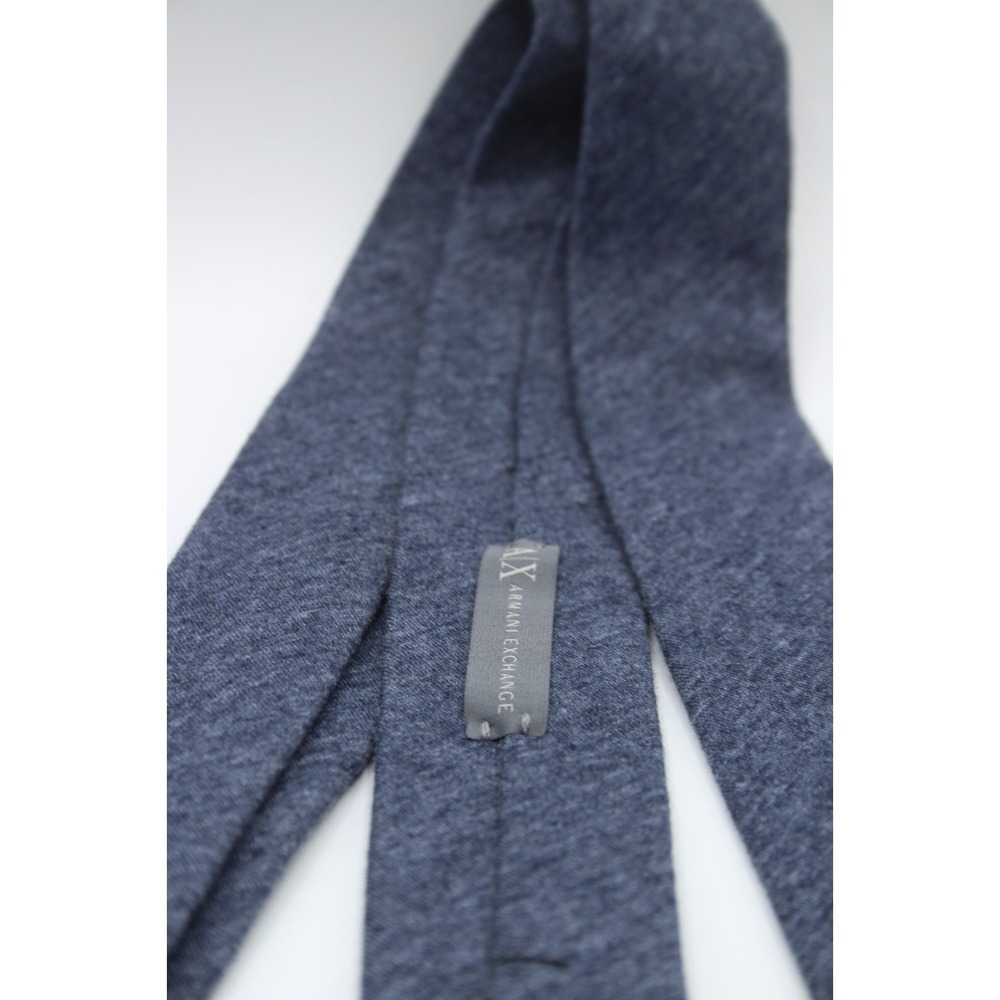 ARMANI EXCHANGE Skinny Tie Blue Cotton Blend Pencil Narrow Modern Men's